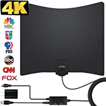 HDTV Antenna, 2019 New Indoor Digital TV Antenna 130 Miles Range with Amplifier Signal Booster 4K Free Local Channels Support All Television,17ft Coax Cable