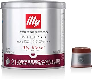 illy Coffee, Intenso iperEspresso Capsule, Dark Roast Espresso Pods, Compatible with illy iperEspresso Machines, (21 ct), 140.7g  (packaging may Vary)