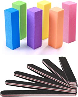 Nail Files and Buffer, TsMADDTs Professional Manicure Tools Kit Rectangular Art Care Buffer Block Tools 100/180 Grit 12Pcs/Pa