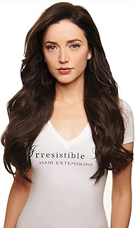 IRRESISTIBLE ME Clip in Human Hair Extensions Medium Brown (Color #4) - 100% Remy (Remi) Straight Clip ins Extension – Clips Pieces Full Head Set – Weight (Grams) and Length (Inch) (#4-14