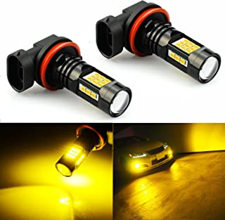 JDM ASTAR 2400 Lumens Extremely Bright PX Chips H11 H8 H16 LED Fog Light Bulbs for DRL or Fog Lights, Golden Yellow