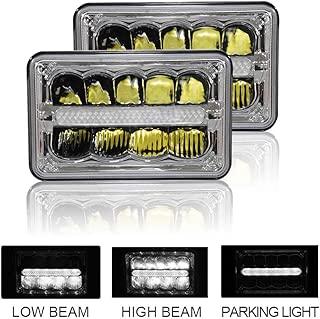 4x6 inch LED headlights High/Low Beam DRL Compatible with Chevy S10 Camaro Blazer H4651 H4652 H4656 H4666 H6545 KW900 Freightliner Ford Mustang RV Dakota Snow Plow Motorhome Lights (2 pack)