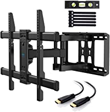 PERLESMITH TV Wall Mount Bracket Full Motion Dual Articulating Arm for Most 37-70 Inch LED, LCD, OLED, Flat Screen, Plasma TVs up to 132lbs VESA 600×400 with Tilt, Swivel and Rotation - PSLFK1