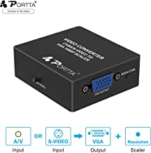 Portta AV/CVBS Composite S-Video to VGA Mini Converter upscaler Support 1080p