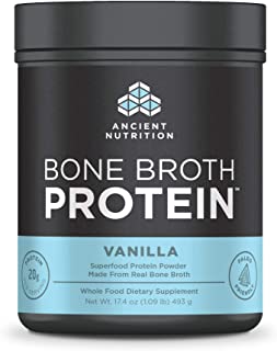 Ancient Nutrition Bone Broth Protein Powder, 20g Protein Per Serving, Paleo, Low Carb Superfood, Vanilla, 20 Servings