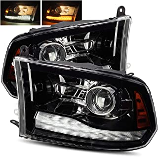 AlphaRex Polished Black For 09-18 Ram 1500/10-18 Ram 2500/3500 Dual/Quad Projector Headlights Upgrade Kit