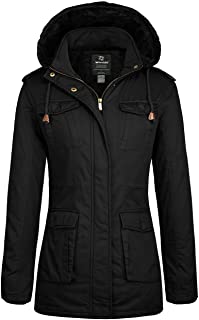 Women's Warm Sherpa Lined Parka Coat with Removable Hood Jacket