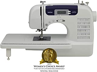 Brother Sewing and Quilting Machine, CS6000i, 60 Built-In Stitches, 7 styles of 1-Step Auto-Size Buttonholes, Wide Table, Hard Cover, LCD Display and Auto Needle Threader