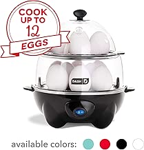 Dash DEC012BK Deluxe Rapid Egg Cooker Electric for for Hard Boiled, Poached, Scrambled, Omelets, Steamed Vegetables, Seafood, Dumplings & More 12 Capacity, with Auto Shut Off Feature Black