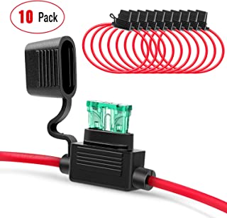 Nilight 10 Pack NI-FH01 Inline Holder 14AWG Wiring Harness ATC/ATO 30AMP Blade Automotive Fuse Holder-10, 2 Years Warranty