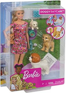 Barbie Doggy Daycare Doll & Pets, Blonde