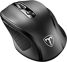 VicTsing MM057 2.4G Wireless Mouse Portable Mobile Optical Mouse with USB Receiver, 5 Adjustable DPI Levels, 6 Buttons for Notebook, PC, Laptop, Computer, Macbook - Black