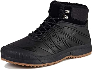 Mens Womens Snow Boots Winter Anti-Slip Ankle Booties Outdoor Slippers Slip On with Warm Fully Fur Lined
