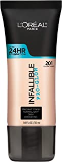 L'Oréal Paris Makeup Infallible Pro-Glow Foundation, 201 Classic Ivory, 1 Ounce