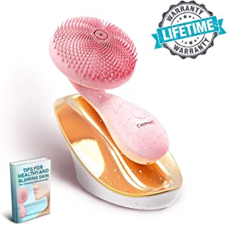 Silicone Facial Cleansing Brush,Ultrasonic Face / Body Cleanser, 4 Function Modes,Rotating Magnetic Beads,Waterproof /Rechargeable-Portable /Ergonomic Handle-Skin Rejuvenation /Cleansing