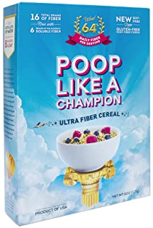 Poop Like A Champion✅Highest fiber content per 30g than any other cereal on the market 100% of daily fiber in 1.6 servings - CLEAN LABEL PRODUCT! NO Wheat - Keto friendly - Low Carb -100% Gluten FREE