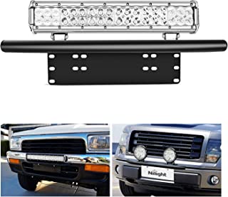 Nilight Led Light Bar Mounting Bracket Front License Plate Frame  Bracket License Plate Mounting Bracket Holder for Off-Road Lights LED Work Lamps Lighting Bars,2 Years Warranty