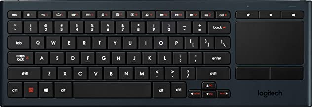 Logitech K830 Illuminated Living-Room Keyboard with Built-in Touchpad – Easy-access Media Keys and Shortcut Keys for Windows or Android