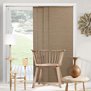 Chicology Adjustable Sliding Panels, Cut to Length Vertical Blinds, Birch Truffle (Natural Woven) - Up to 80