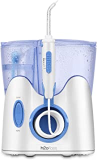 H2ofloss Dental Water Flosser for Teeth Cleaning With 12 Multifunctional Tips & 800ml Capacity, Professional Countertop Oral Irrigator Quiet Design(HF-9 whisper)