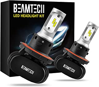 BEAMTECH H13 LED Headlight Bulb, 50W 6500K 8000Lumens Extremely Brigh (9008 Hi/Lo) CSP Chips Conversion Kit
