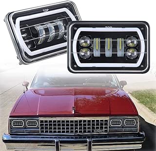 ROCCS PAIR 4x6 led Headlights with White/Amber Halo Sealed Beam For Trucks Chevrolet Ford Freightliner Peterbil Kenworth Toyota Pick-up 4
