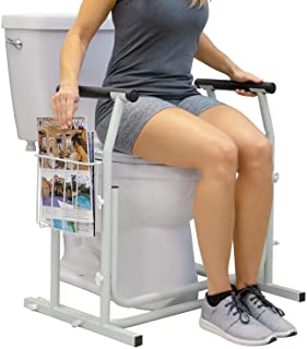 Vive Stand Alone Toilet Rail - Medical Bathroom Safety Assist Frame with Support Grab Bar Handles & Railings for Elderly, Senior, Handicap & Disabled - Freestanding Commode Stability Handrails