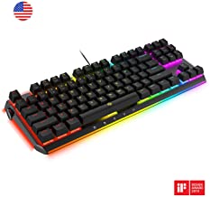 DREVO BladeMaster TE Cherry MX Silent Red Mechanical Gaming Keyboard Radi RGB Backlit, USB Wired, Programmable Genius Knob, 87K TKL QWERTY US Layout