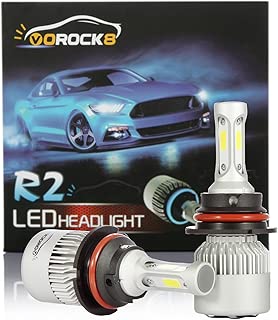 VoRock8 R2 COB 9007 HB5 8000 Lumens Led Headlight Conversion Kit, High Low Beam Headlamp, Dual Beam Head Light, Halogen Head Light Replacement, 6500K Xenon White, 1 Pair