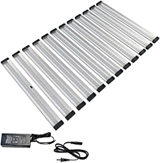 EShine 12 Panels 12 inch LED Dimmable Under Cabinet Lighting Kit, Hand Wave Activated - Touchless Dimming Control - Deluxe Kit, Cool White (6000K)