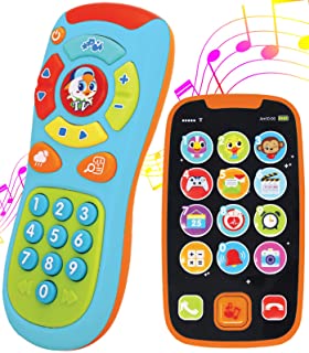 JOYIN My Learning Remote and Phone Bundle with Music, Fun, Smartphone Toys for Baby, Infants, Kids, Boys or Girls Birthday Gifts, Holiday Stocking Stuffers Present
