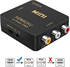 GANA HDMI to RCA,HDMI to AV, 1080P HDMI to 3RCA CVBS AV Composite Video Audio Converter Adapter Supports PAL/NTSC with USB Charge Cable for PC Laptop HDTV DVD-Black