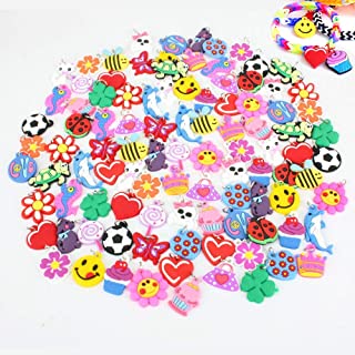 PARK AVE 100 Silicone Charms - Variety Pack - Compatible with All Common Bracelet Rubber Band Loom Kits - Colorful Assorted Designs for Childrens' Jewelry, Arts & Crafts, Party Favor Supplies