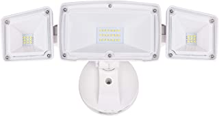 Amico 3500LM LED Security Light, 30W Super Bright Outdoor Flood Light, ETL- Certified, 5000K, IP65 Waterproof, 3 Adjustable Heads for Garage, Patio, Garden, Porch&Stair(White Light)