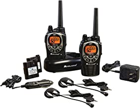 Midland - GXT1000VP4, 50 Channel GMRS Two-Way Radio - Up to 36 Mile Range Walkie Talkie, 142 Privacy Codes, Waterproof, NOAA Weather Scan + Alert (Pair Pack) (Black/Silver)