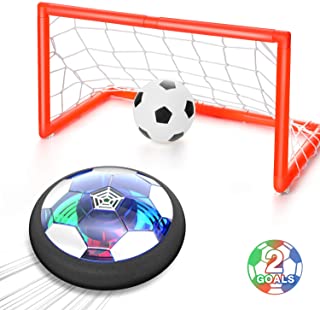 WisToyz Kids Toys Hover Soccer Ball Set Rechargeable Air Soccer, Indoor Soccer Ball with LED Light and Foam Bumper, Toys for Boys, Girls, Toddler, Including an Inflatable Ball (No AA Battery Needed)