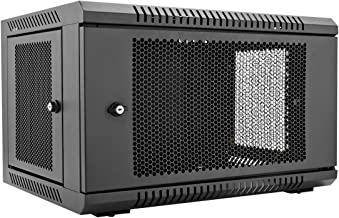 V7 RMWC6U-1N 6U Wall Mount Rack Cabinet Enclosure (Fully assembled, vented door, adjustable mounting rails, cold rolled steel, 5 year warranty)