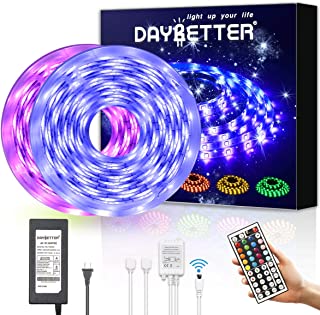 DAYBETTER Led Strip Lights 32.8ft Waterproof Flexible Tape Lights Color Changing 5050 RGB 300 LEDs Light Strips Kit with 44 Keys IR Remote Controller and 12V Power Supply for Home, Bedroom, Kitchen
