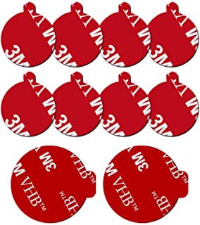 10 Pack 3M Sticky Adhesive Replacement Compatible with Socket Mount Base, VOLPORT VHB Sticker Pads for Car Magnetic Phone Holder and 2pcs Double Sided Tape for Collapsible Grip & Stand