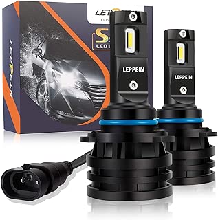 9006/HB4 LED Headlight Bulbs leppein S Series Low Beam/Fog Light Halogen Replacement 12xCREE Chips 6500K 6000LM Cool White Conversion Kit-1 Pair