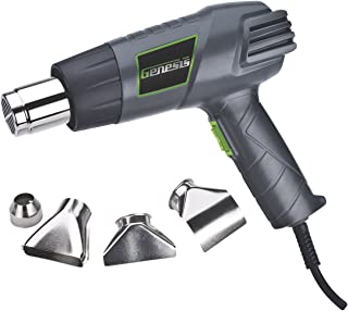 Genesis GHG1500A Dual Temperature Heat Gun Kit with Four Metal Nozzle Attachments