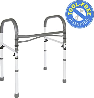 Vaunn Deluxe Bathroom Safety Toilet Rail - Adjustable Toilet Safety Frame - Medical Handrail Assist Grab bar Handle