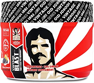 VINTAGE BLAST Pre Workout - First Two-Stage Pre-Workout Supplement - Non-Habit-Forming, Lasting Energy & Endurance Nitric Oxide Booster - Natural Flavors & Sweeteners - Blueberry Lemonade - 306 Grams