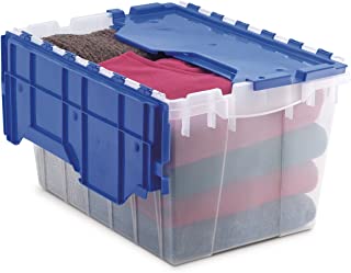 Akro-Mils 66486 CLDBL 12-Gallon Plastic Storage KeepBox with Attached Lid, 21-1/2-Inch by 15-Inch by 12-1/2-Inch, Semi Clear