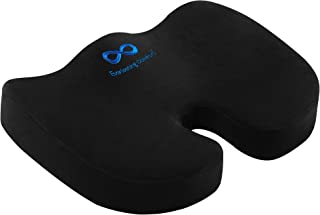 Everlasting Comfort Memory Foam Seat Cushion Designed for Hip and Tailbone Pain - Office Chair Cushions & Car Seat Cushion - Coccyx Cushion - Sciatica & Back Pain Relief