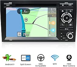 Android 9.0 Double Din Car Stereo for Audi A4 2003-2011 HD 7 inch 2G RAM+32G ROM Car Audio GPS Navigation Head unit Support WiFi 4G Bluetooth Steering Wheel Google DAB OBD Free Backup Camera & Canbus