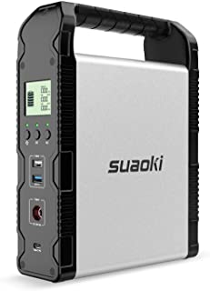 SUAOKI 200Wh Solar Power Station, S200 Portable Generator Lithium Battery Backup Pack with 120W Pure Sine Wave AC Outlet, 120W DC, Quick Charge 3.0, 45W Power Delivery USB C for Fishing Camping CPAP