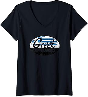 Womens Greek Squad Geek Squad Parody Vintage Greek Flag V-Neck T-Shirt