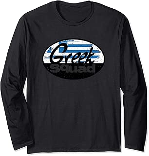 Greek Squad Geek Squad Parody Vintage Greek Flag Long Sleeve T-Shirt