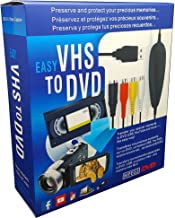 VHS To Digital DVD Converter, USB2.0 Audio/video Capture Grabber Adapter Device,Transfer VCR TV Hi8 Game S video to DVD,Support Windows 10/8.1/8/7/Vista/XP